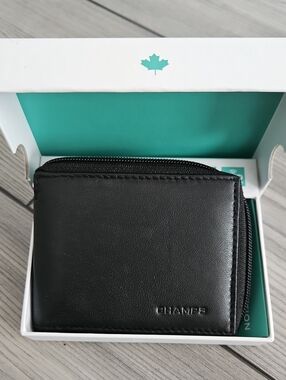 CHAMPS leather wallet for men in black